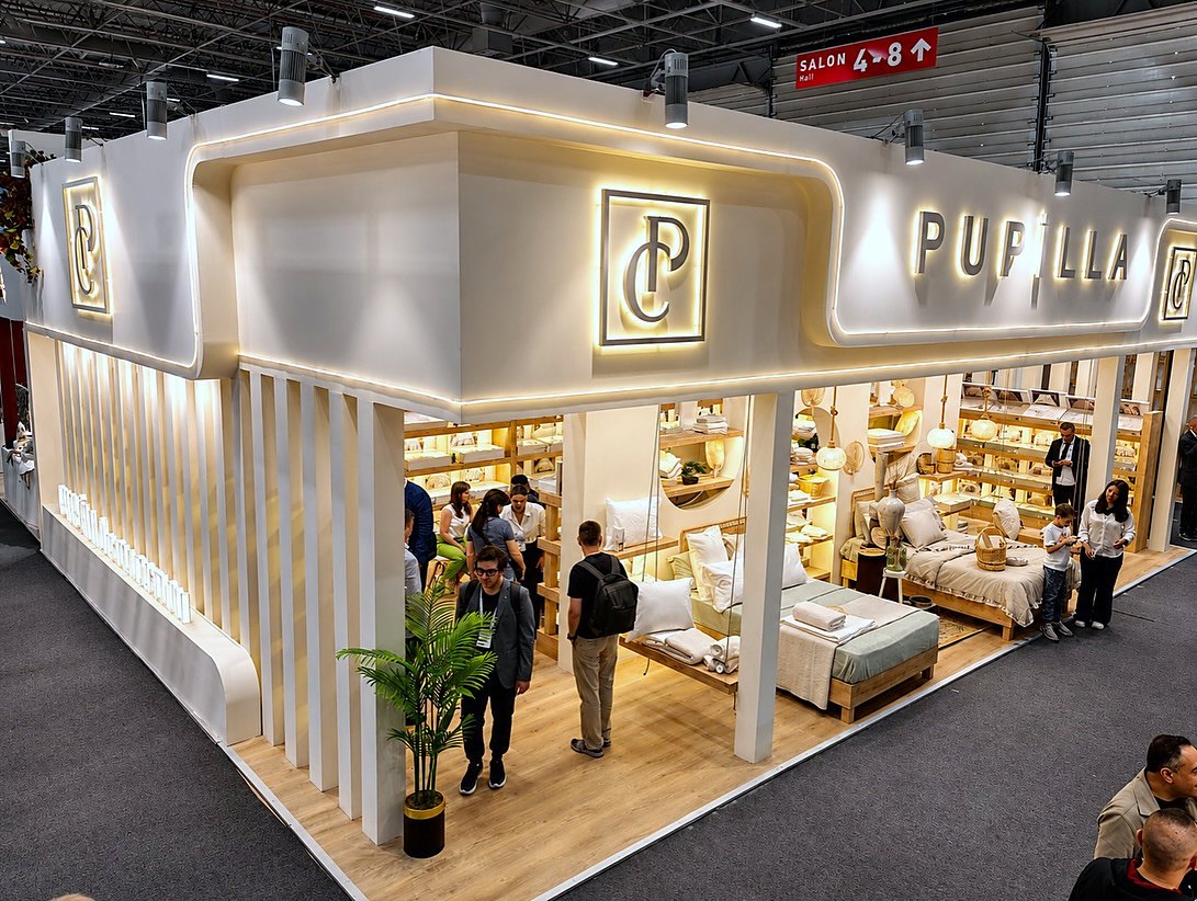 Pupilla için HOMETEX 2026 özel tasarım fuar standı